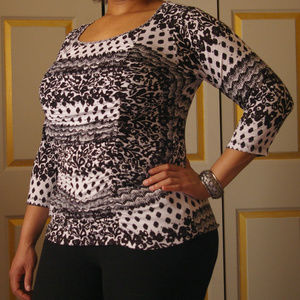 Black and White Print Long Sleeve